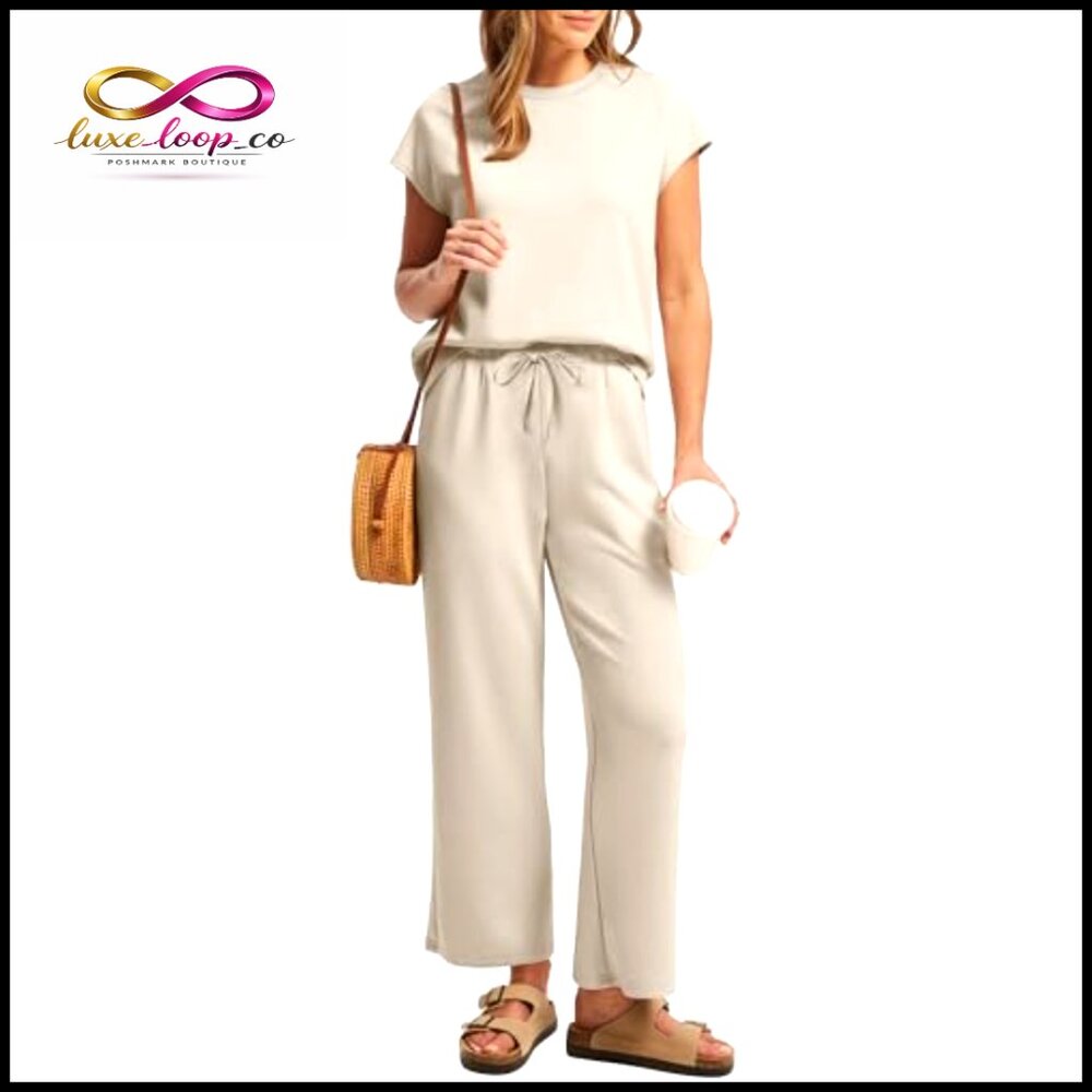 Medium Polyester Blend Two Piece Set Cap Sleeve T… - image 3